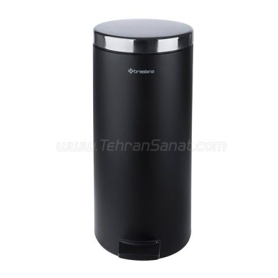 سطل زباله تمام استیل 16 لیتری Brasiana مدل BPB-221 مشکی - کد 639